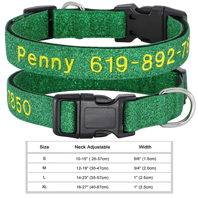 Embroidered Personalized Nylon Collars