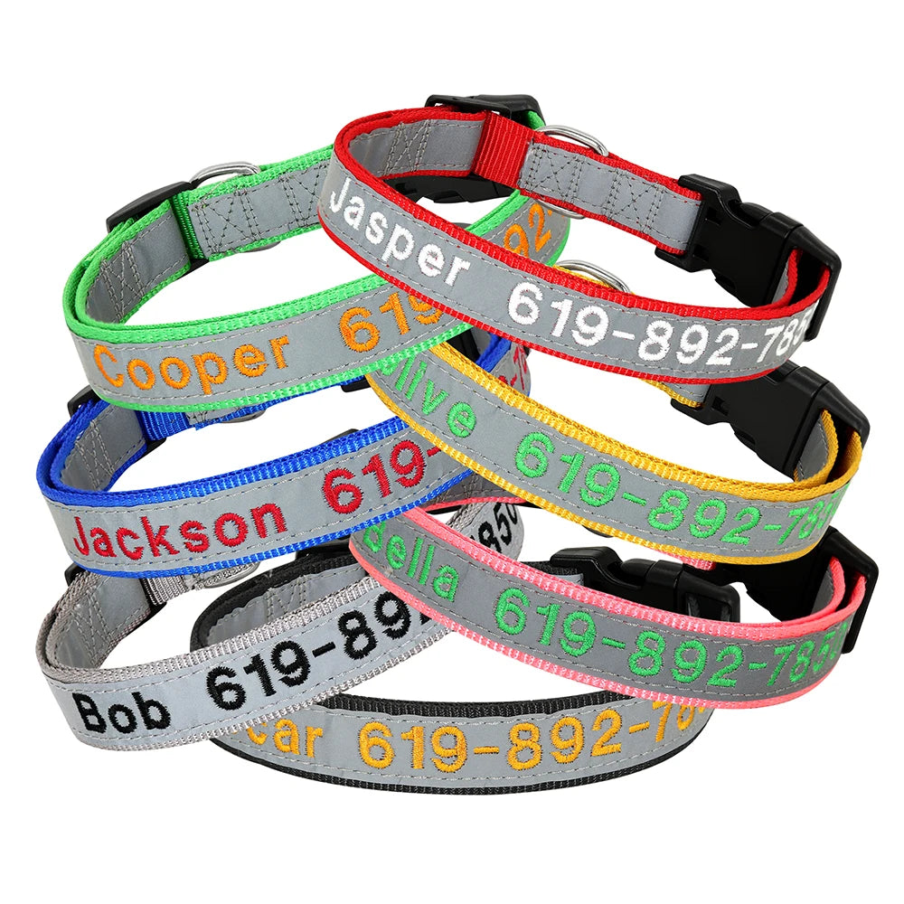 Embroidered Personalized Nylon Collars