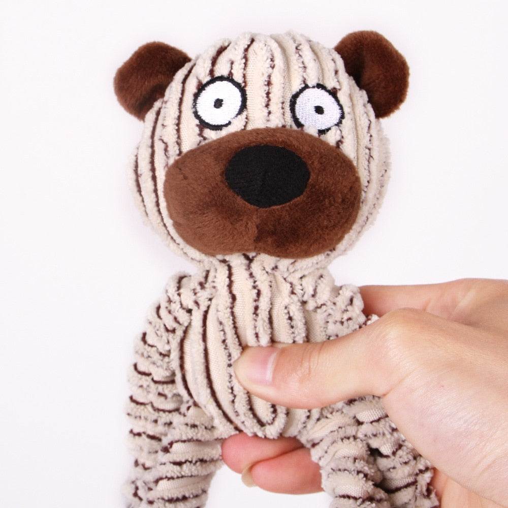 Animal Shaped Fleece Squeaky Dog Toys