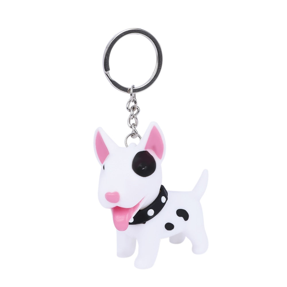 Cute Bull Terrier Figure Keychain
