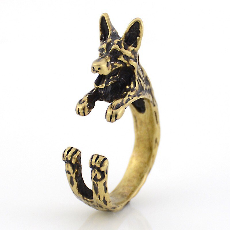 Retro German Shepard Ring