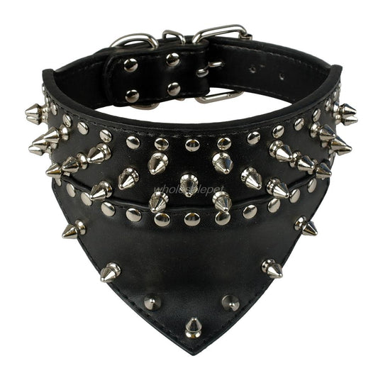 Leather Spiked Collar Scarf by Didog